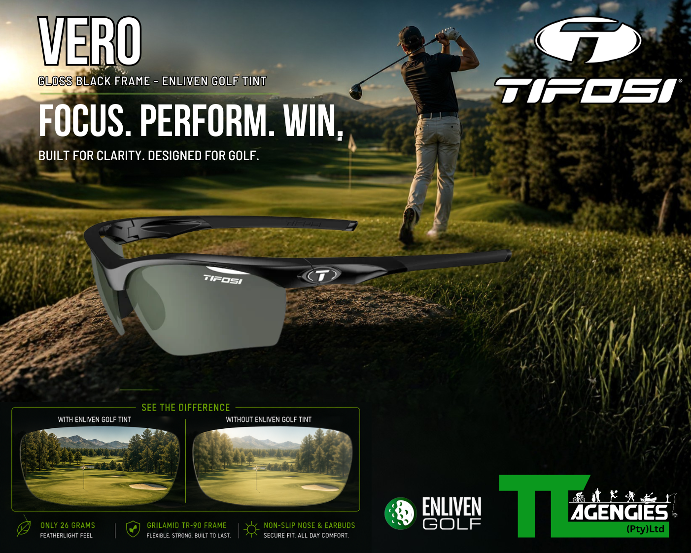 Vero Gloss Black Frame - Enliven Golf Tint