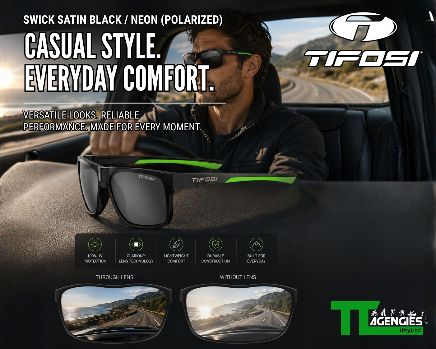 Swick Satin Black / Neon (Polarized)