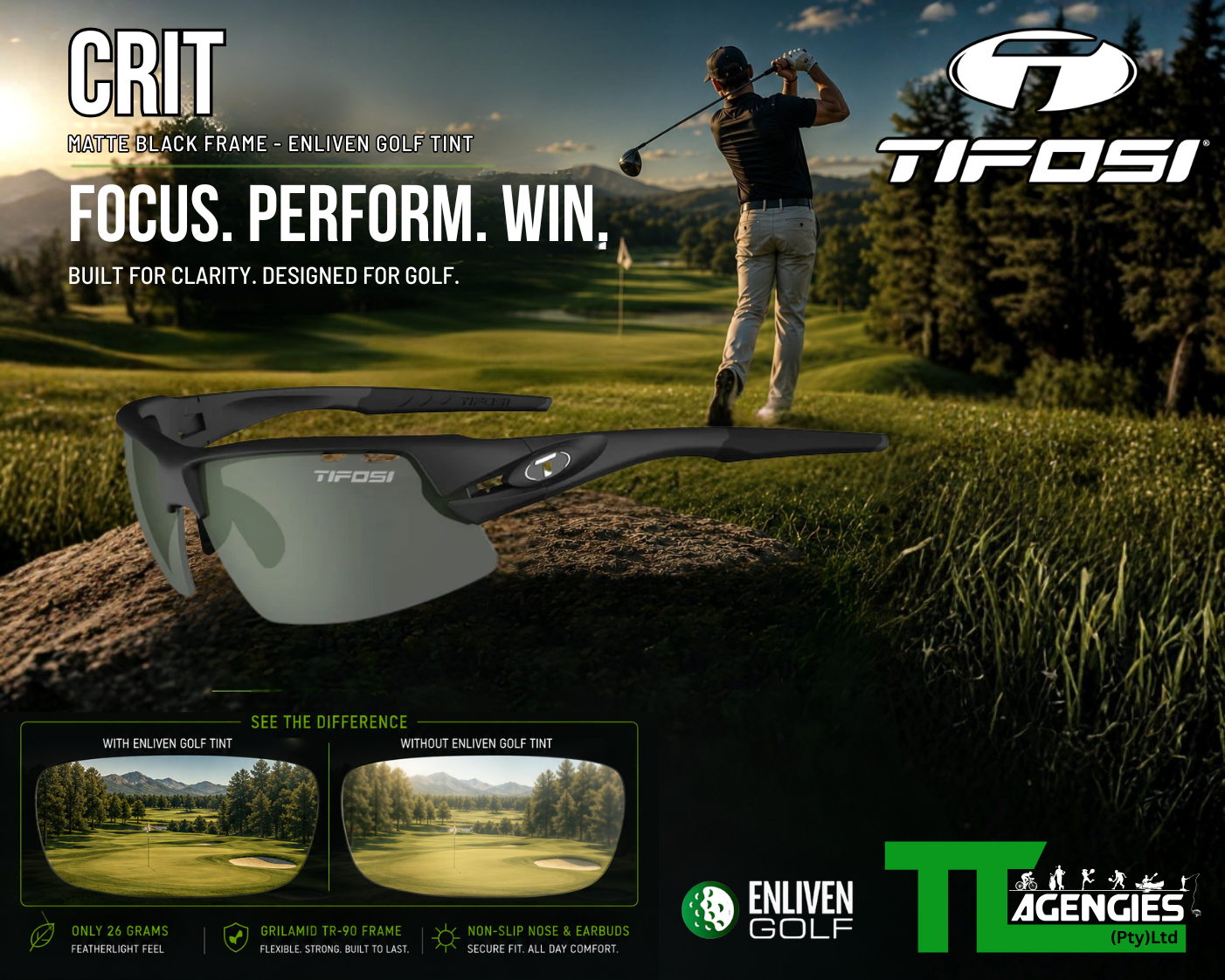 Crit Matte Black Frame - Enliven Golf Tint