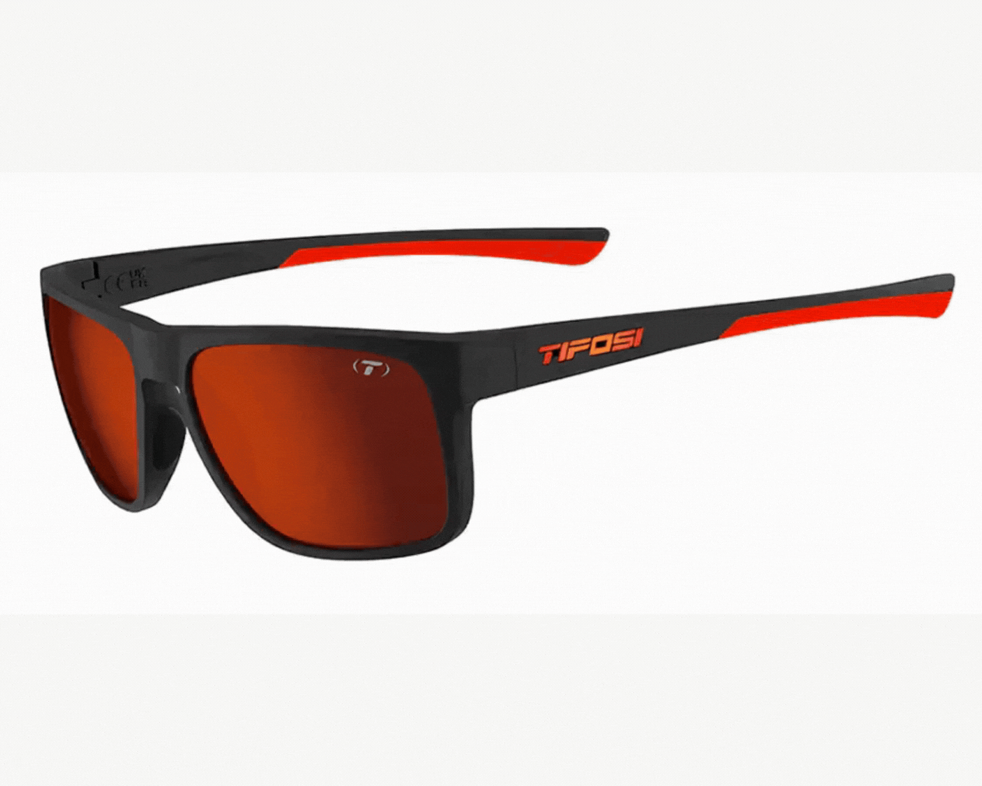 Swick Satin Black/Crimson Frame - Smoke Tint with Red Mirror